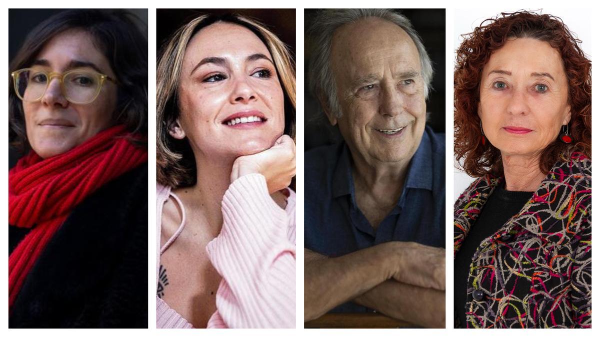 Irene Pujadas, Rigoberta Bandini, Joan Manuel Serrat y Maite Carranza, representantes de Barcelona en la FIL 2025