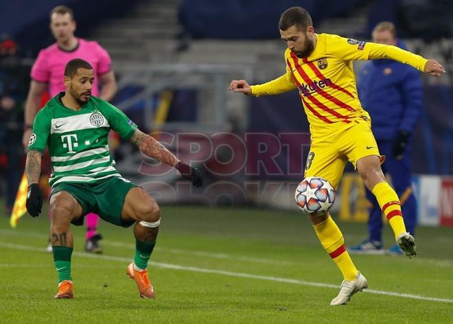 Imágenes del partido del FC barcelona ante el Ferencvaros, de Liga de Campeones que se disputa en el Puskás Aréna.