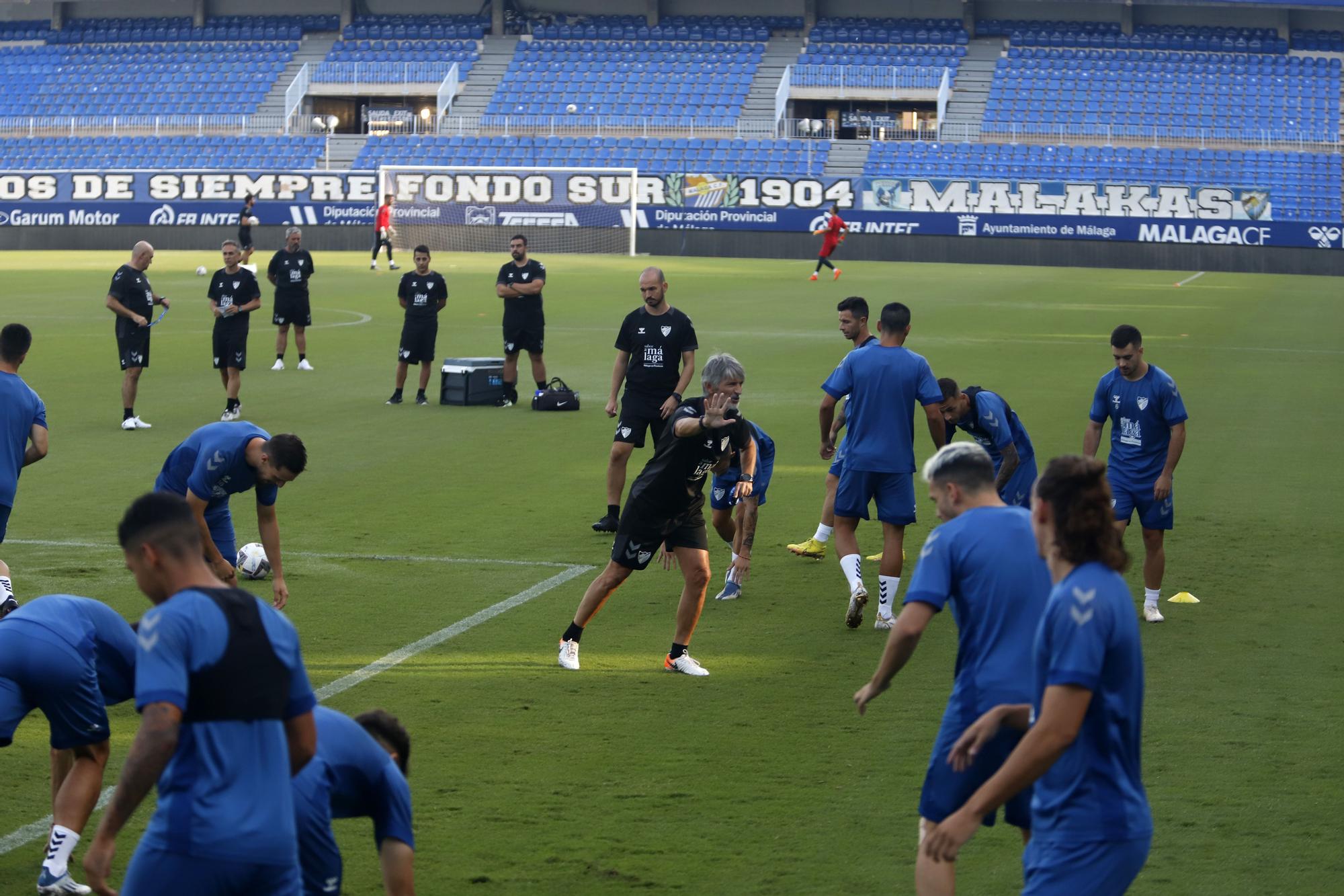 El primer entrenamiento de Pepe Mel como entrenador del Málaga CF, en imágenes