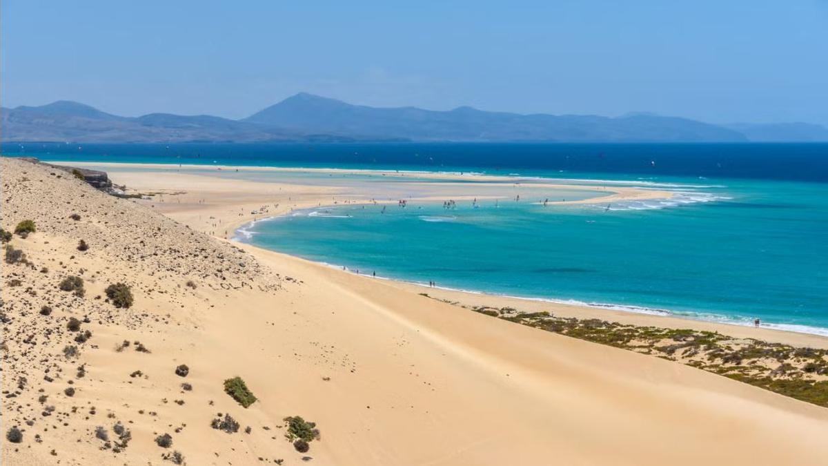 Playa de Sotavento de Jandía en Fuerteventura.