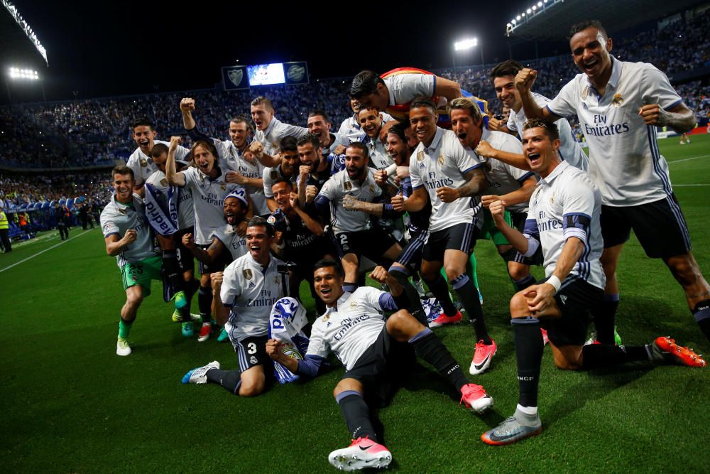 El Real Madrid celebra la Liga en Málaga