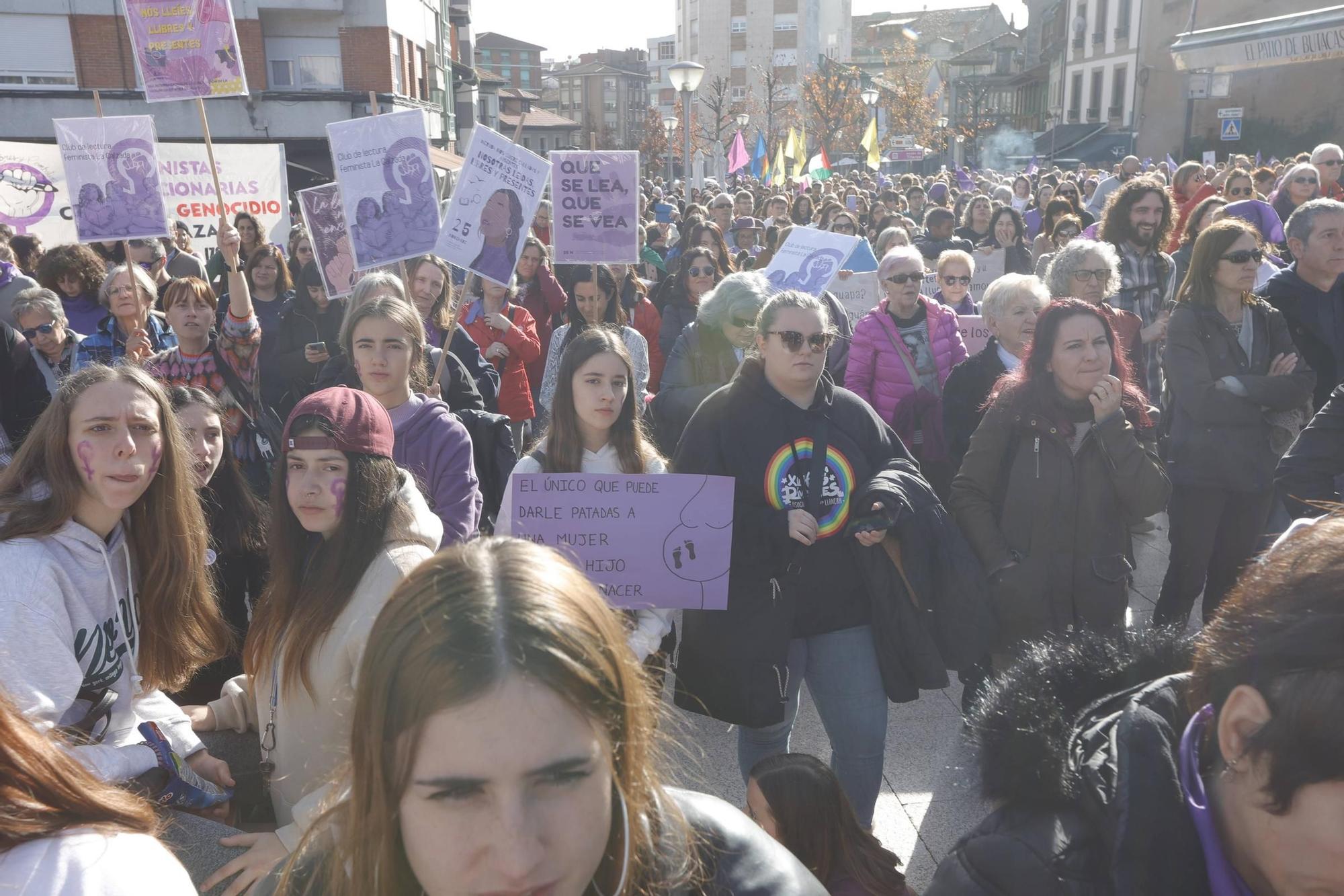 Así fue la manifestación del 25N en Pola de Siero