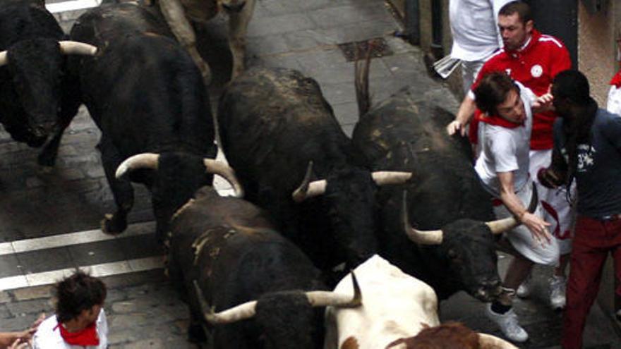 Los toros de Fuente Ymbro corrieron agrupados.