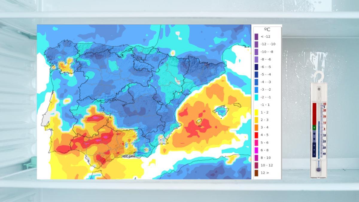 Mapa de variación de grados centígrados del jueves 5 de septiembre