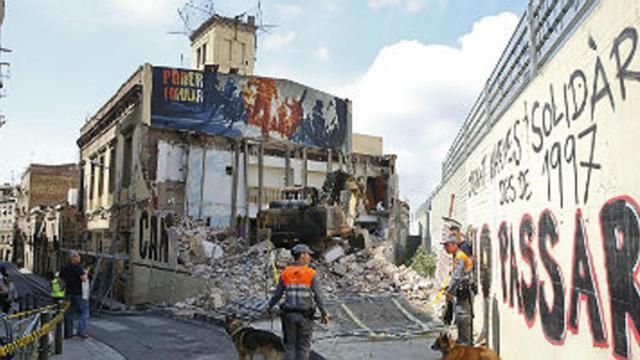 Imagen de Can Vies tras el derribo.