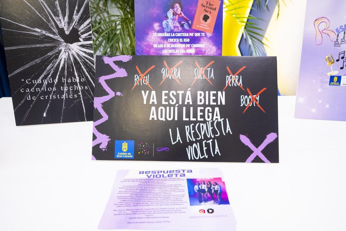 Frases de 'Respuesta Violeta', canción contra el machismo en la música urbana financiada por el Cabildo de Gran Canaria.