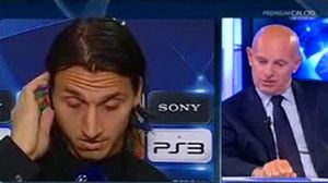 Zlatan Ibrahimovic s’enfada amb l’extècnic del Milan Arrigo Sacchi en una televisió italiana.