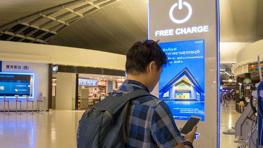 Punto de rescarga en un aeropuerto