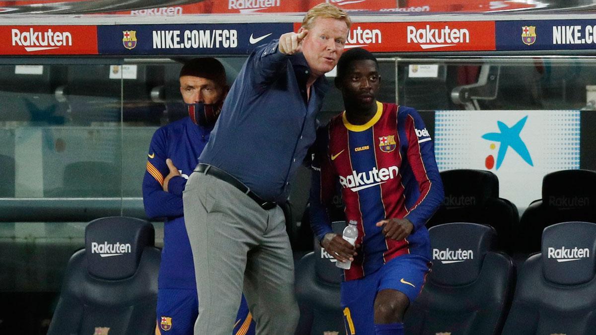 Koeman da instrucciones a Dembélé esta temporada