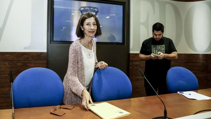 Mercedez González, en la sala de prensa del Ayuntamiento. lne