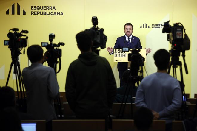 El president Pere Aragonès valora este lunes la decisión de Pedro Sánchez.