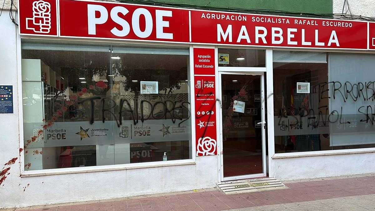 Sede del PSOE de Marbella, atacada varias veces en los últimos días
