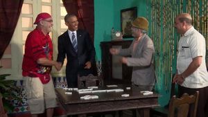 Pánfilo i els seus companys van mantenir una divertida partida de dòmino amb Obama.