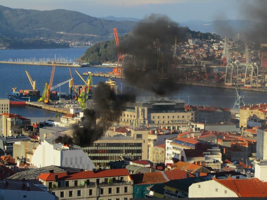 Arde la cúpula de la sede del Celta