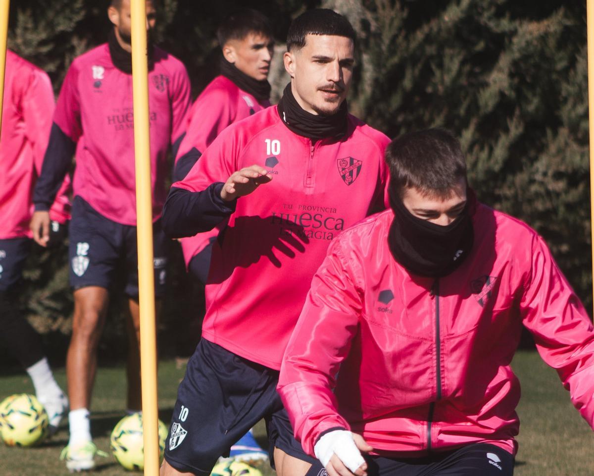 Jaime Seoane y Jordi Martín, durante un entrenamiento esta semana en la Base Aragonesa.