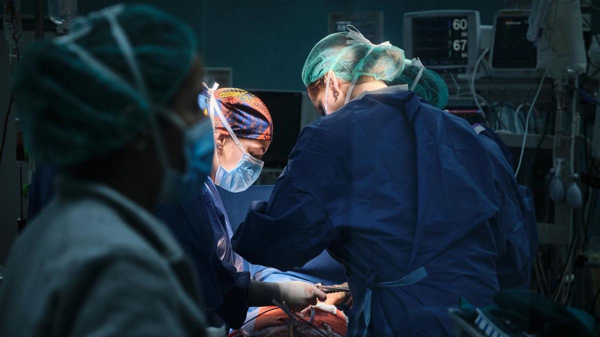 Un instante de una operación en el Hospital Universitario de Canarias.