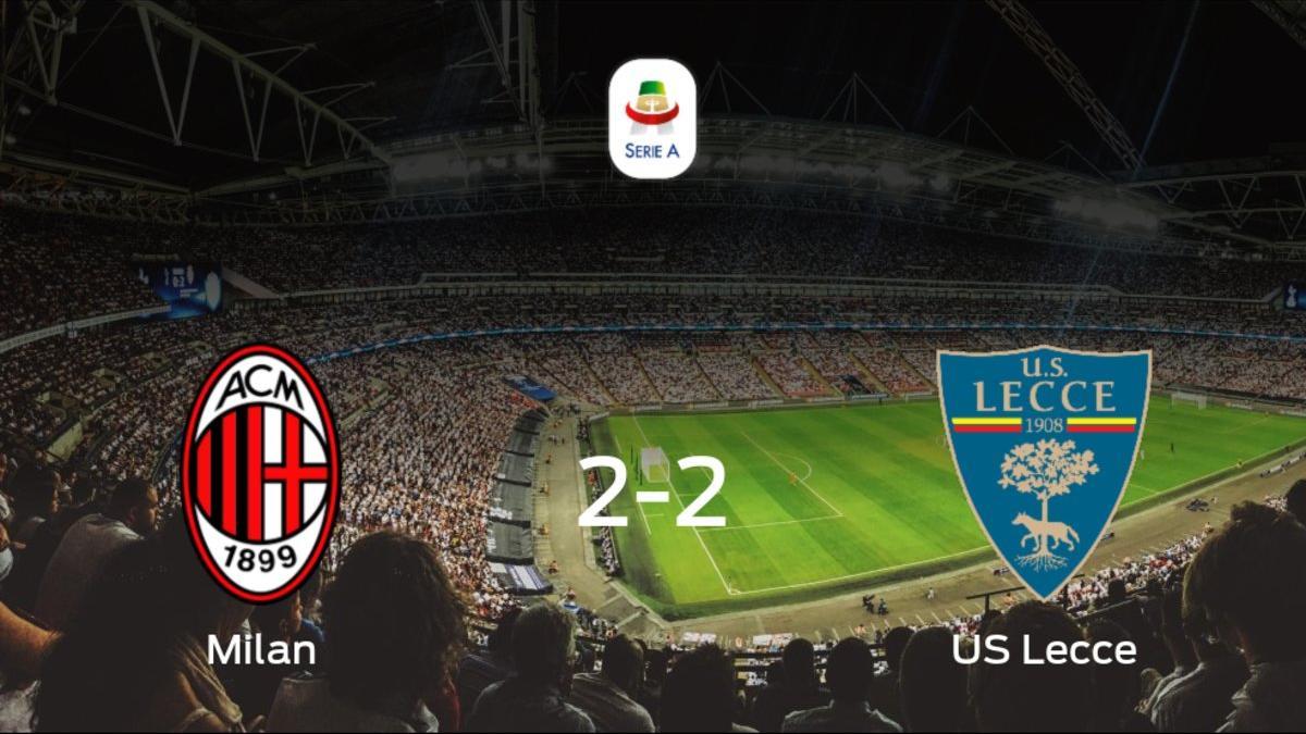 El Milan y el US Lecce empatan y suman un punto a su casillero (2-2)