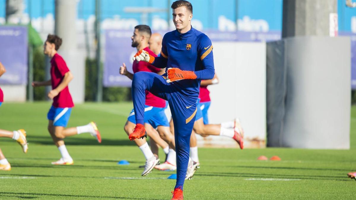 Iñaki Peña, en el entrenamiento
