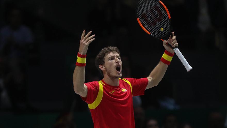 Pablo Carreño en la Copa Davis.