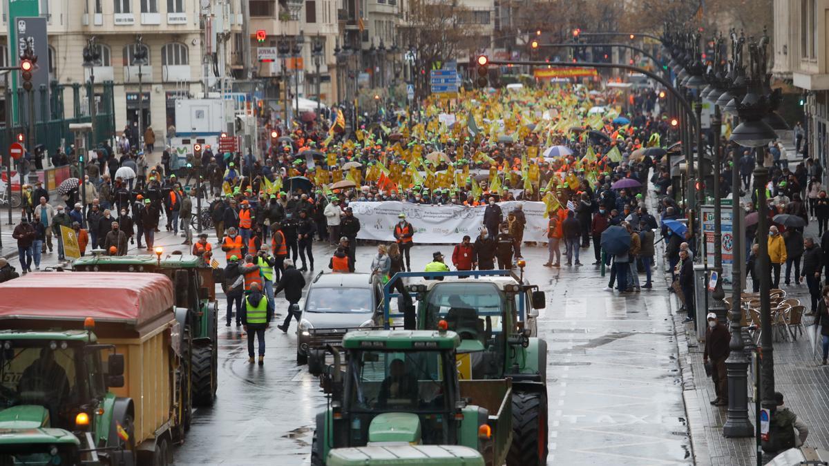 Imagen general de la manifestación de esta mañana