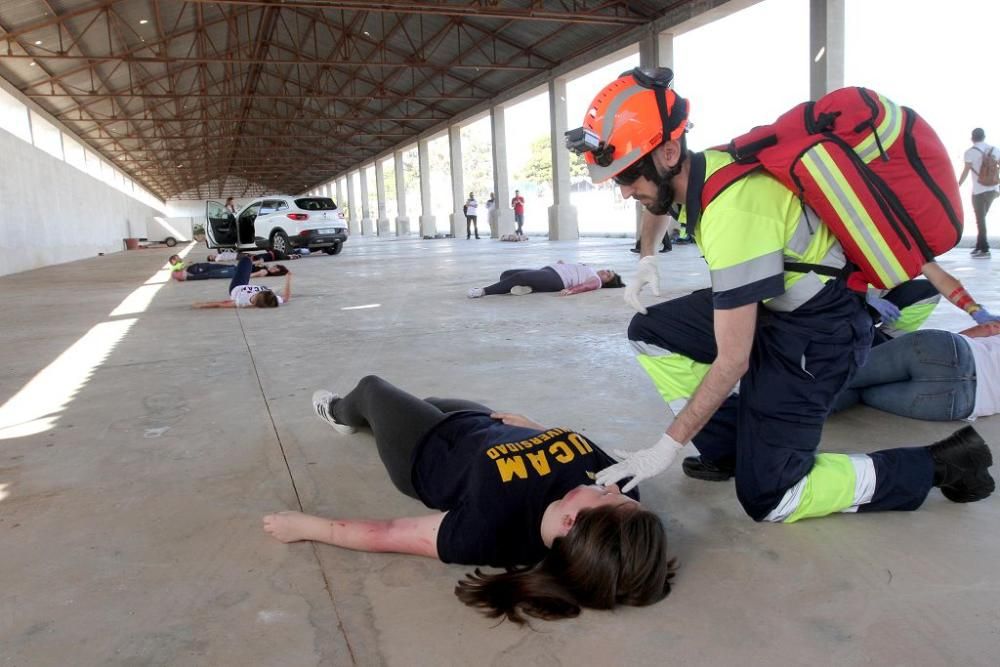 Simulacro de atropello múltiple en el campus de Cartagena de la UCAM