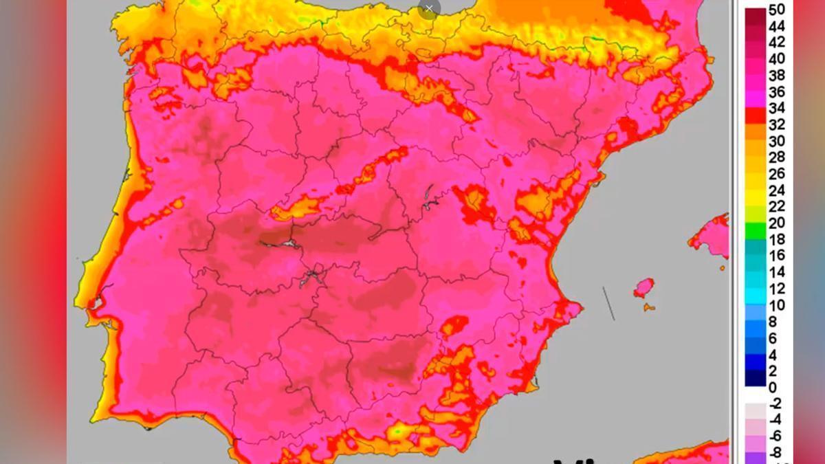 Valores de temperaturas en plena ola de calor.