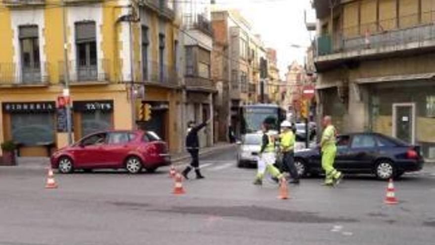 L&#039;inici de les obres a la plaça del Sol de Figueres.