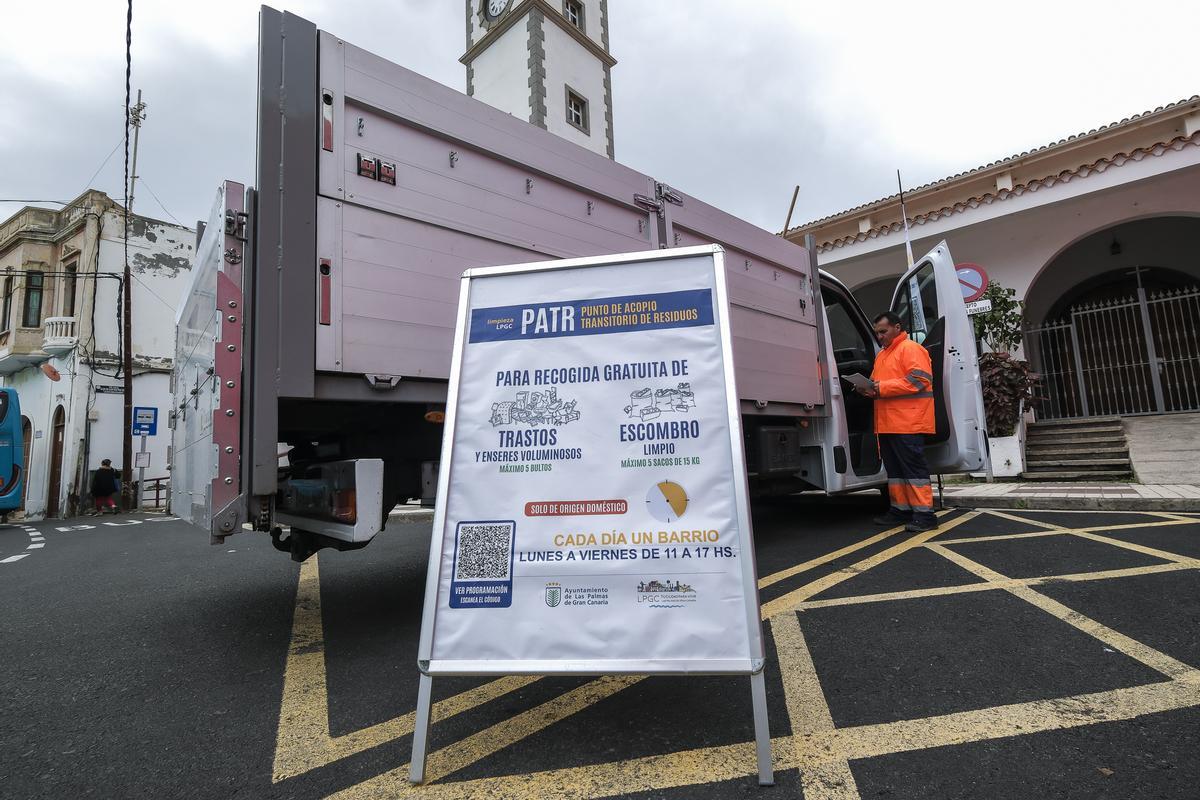 Punto de acopio transitorio de residuos en Tenoya.