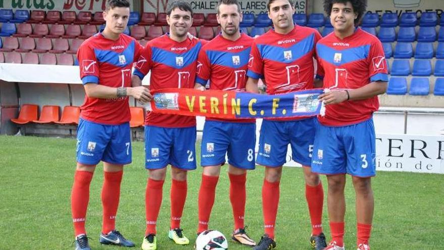 Los nuevos jugadores del Verín Tazos, David Soares, David Rodríguez, Gabri y Viti.