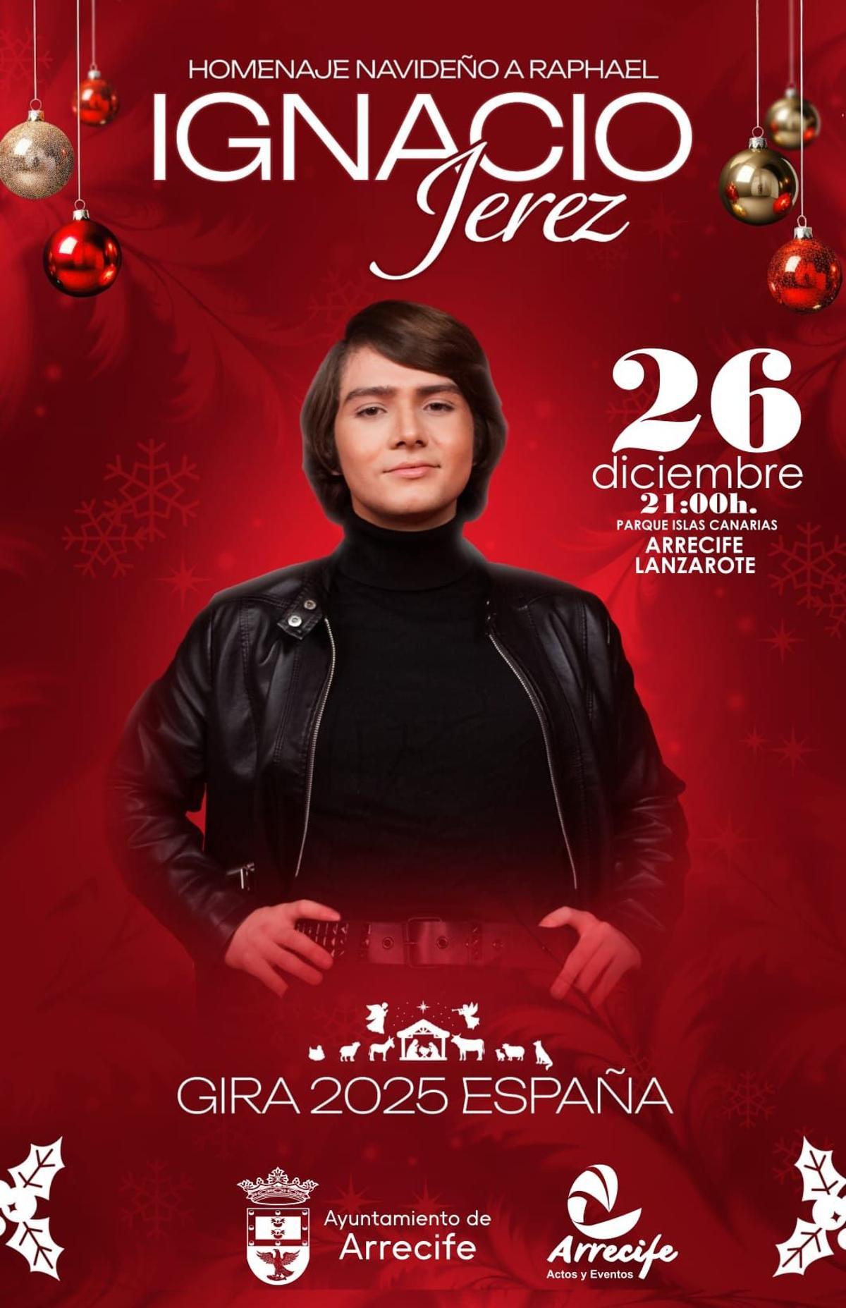Cartel del concierto homenaje a Raphael en el Parque Islas Canarias
