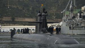 El submarino S-81 Isaac Peral en el Arsenal de Cartagena. EFE/ Ministerio de Defensa