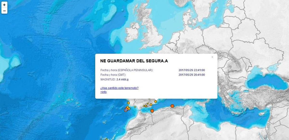 Un terremoto de magnitud 2,4 sacude la Vega Baja