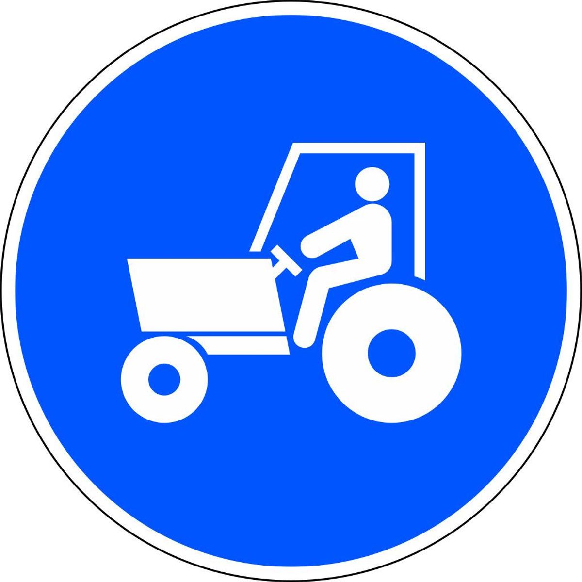 La señal camino obligatorio para tractores