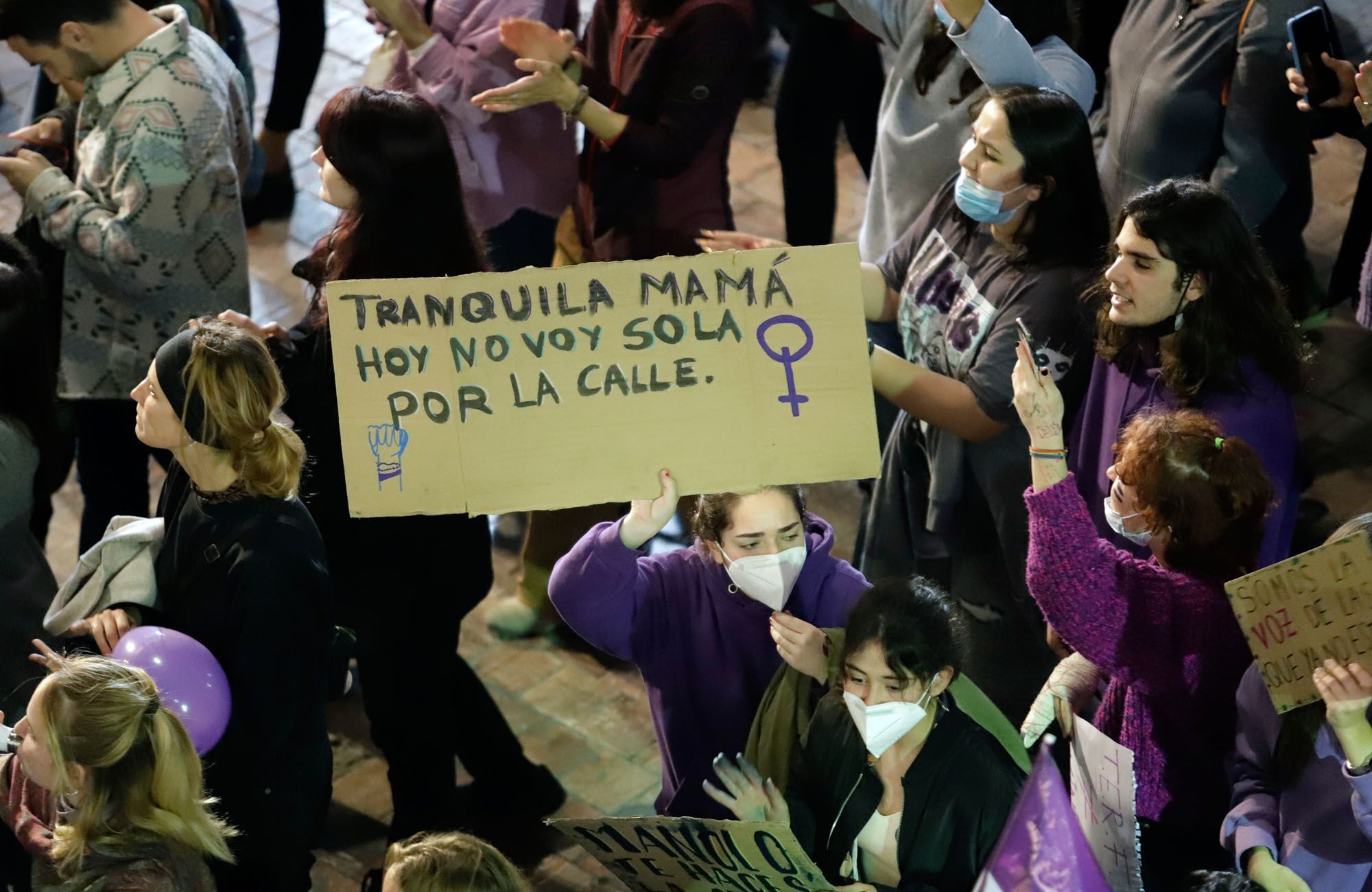 Las imágenes de la marcha multitudinaria por el Día Internacional de la Mujer en Málaga.