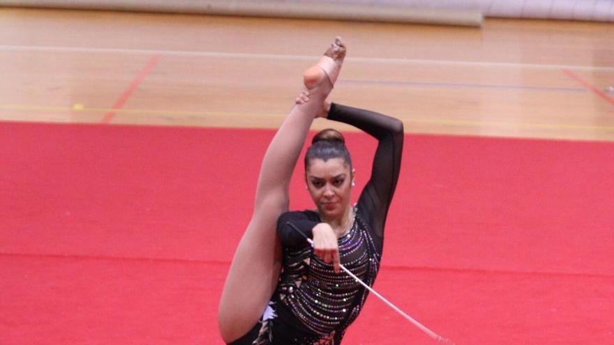 La gimnasta del Chamara, durante un ejercicio