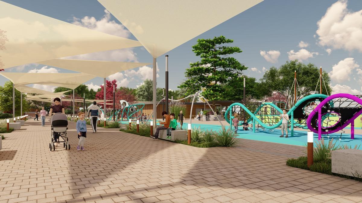Recreación en el proyecto de la zona de juegos infantiles