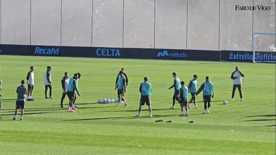 Entrenamiento del Celta antes de medirse en casa ante el Bolonia