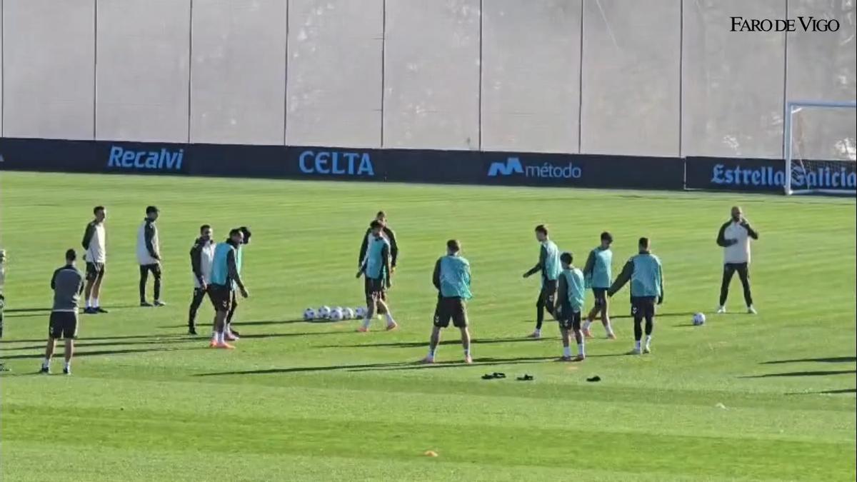 Entrenamiento del Celta antes de medirse en casa ante el Bolonia