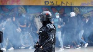 Protestas sociales en Bogotá, Colombia.