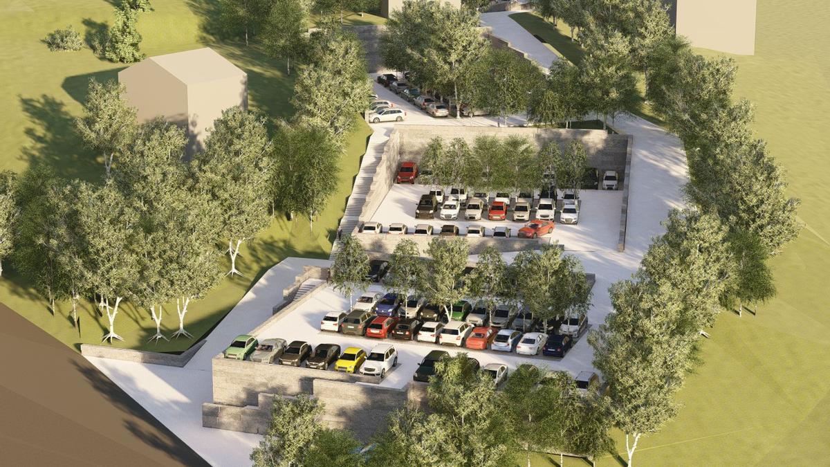 Proyecto de aparcamiento en el terreno a expropiar en A Cañiza.