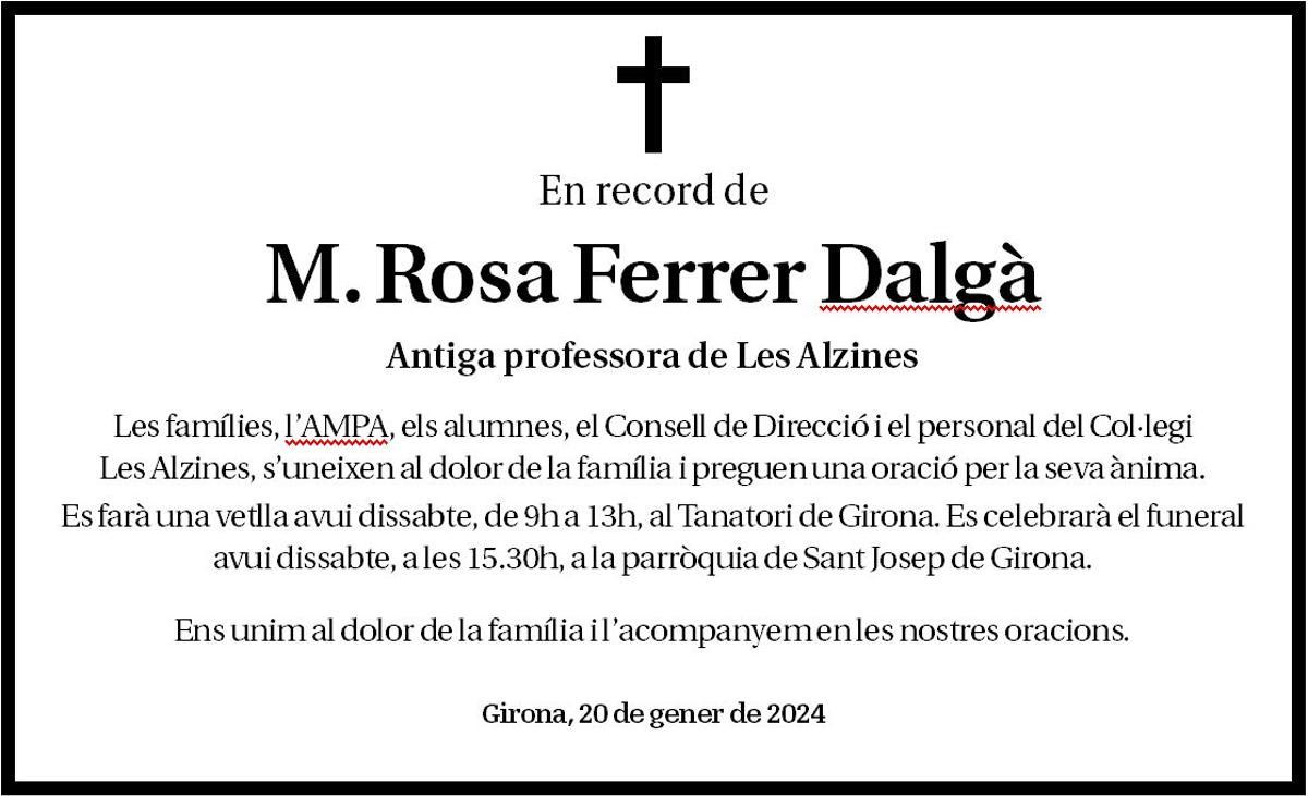 Esquela M. Rosa Ferrer Dalga 20 1