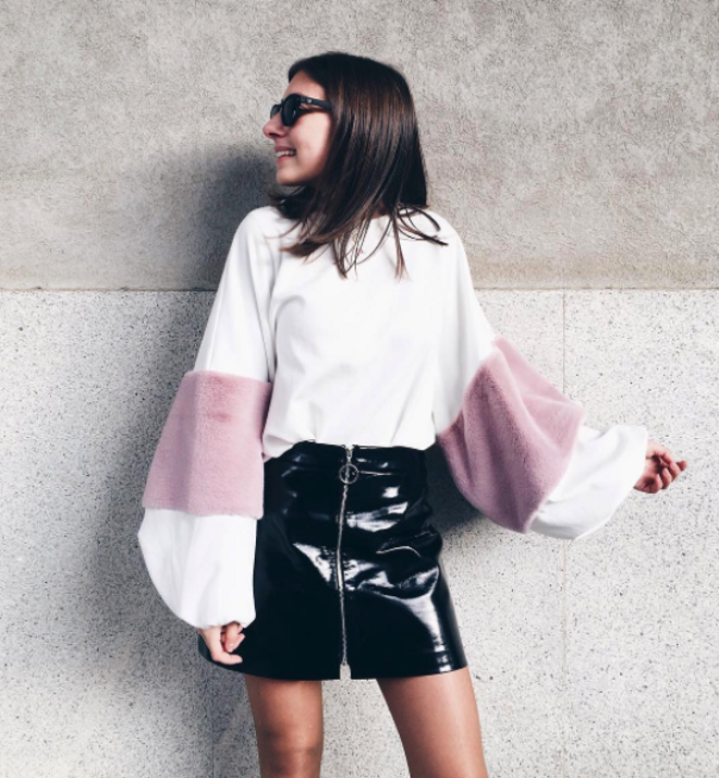 Sudadera de felpa de Zara: María Guedes