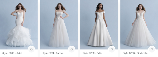 Vestidos de novia de Allure Bridals, princesas Disney