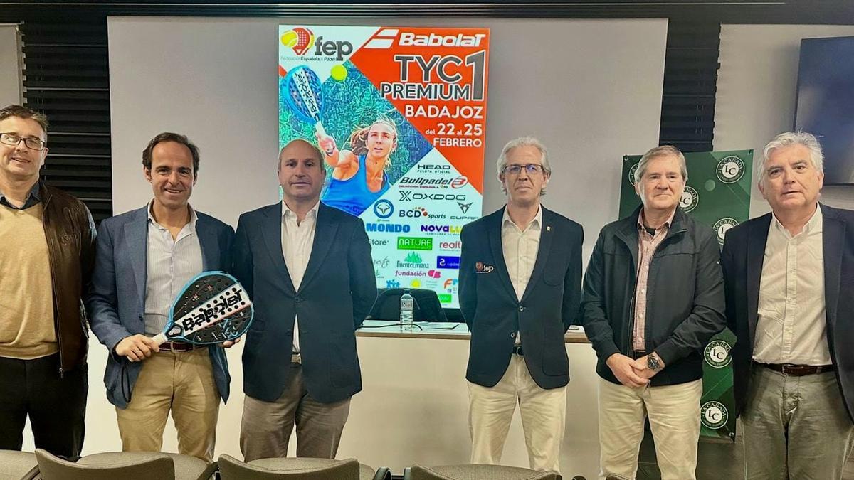 Presentación del torneo “TyC Premium 1”, esta mañana en Badajoz.