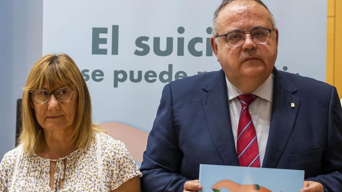 El consejero, Antonio Vázquez, durante la presentación ayer de la guía de prevención del suicido, ayer. | E. M. - Ical