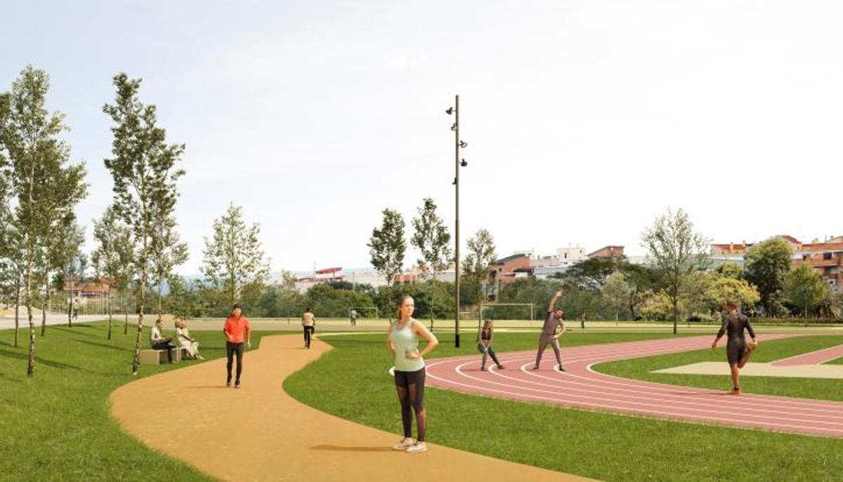 Zonas verdes y para la práctica deportiva en la zona de Pacadar.