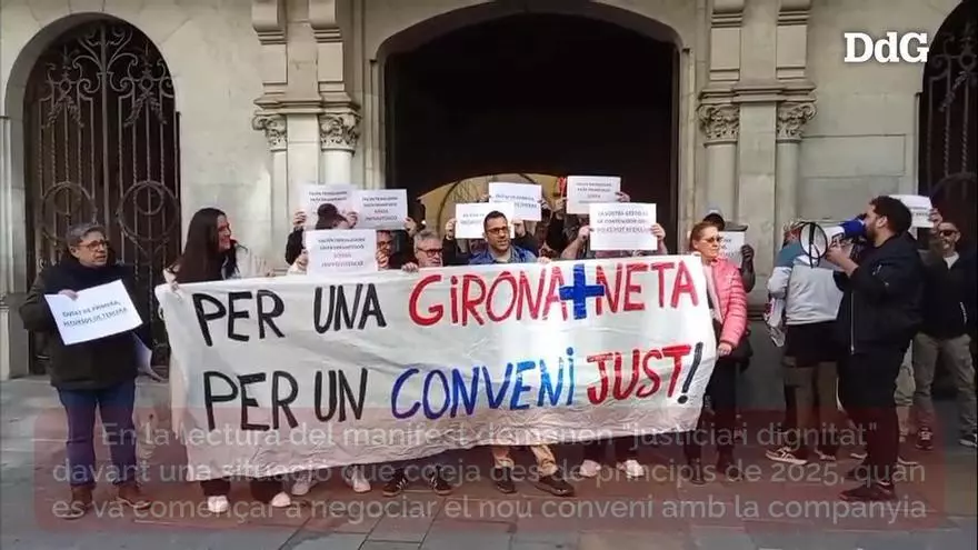 VÍDEO | Els treballadors de Girona+Neta reclamen "justícia i dignitat" i no descarten anar a la vaga