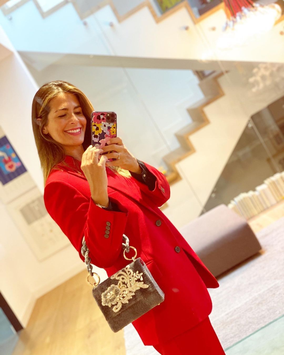 Chaqueta de traje mujer ZARA blazer roja talla 38 M