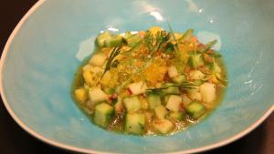 Jaime Lieberman ens presenta el seu ’Ceviche vegà de cactus i poma’ del restaurant Spoonik.