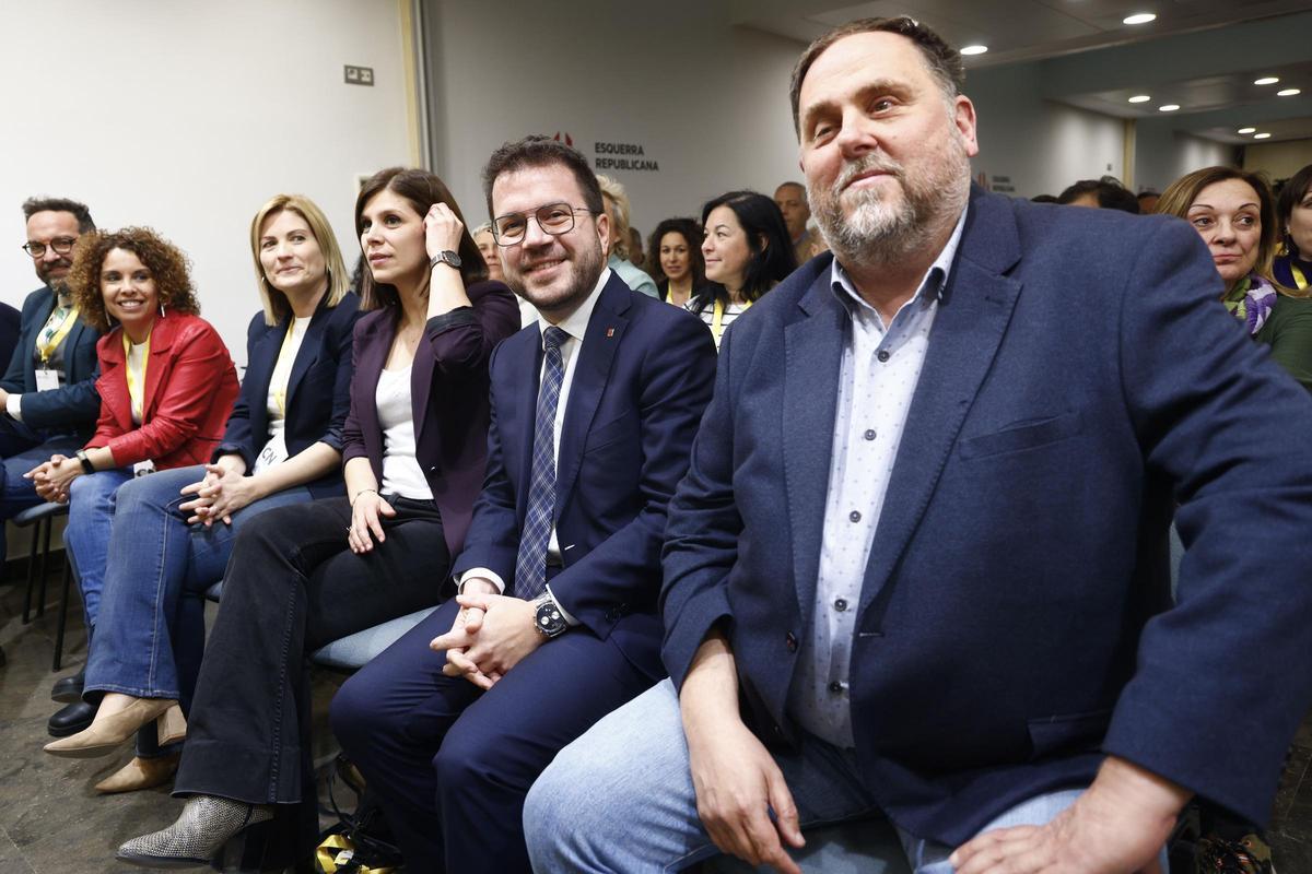 Oriol Junqueras, Pere Aragonès y los principales candidatos de ERC.